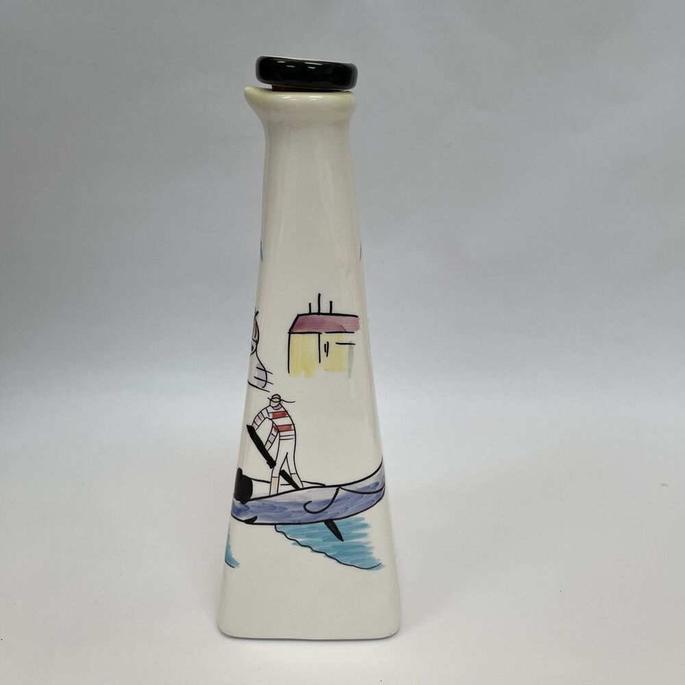 Oneida‎ Fiest Italia Oil Container Cruet Rome Village River with Cap 9" Tall